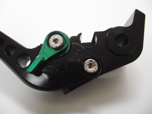 KAWASAKI ZZR / ZX14 SE (16-18) CNC levers long black & green adjusters F99/H88 - Picture 3 of 6