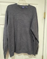 Arrow Knit Sweater Men's XL Long Sleeve Gray Crew Neck