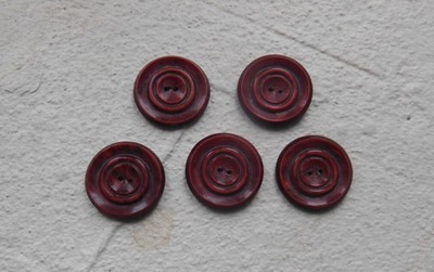 Lot De Boutons Anciens En Galalithe Caramel - Mercerie Vintage - Occasion