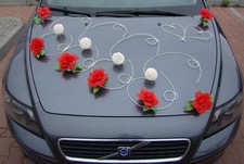 TOP TREND Auto Schmuck Braut Paar Rose Deko Dekoration 12 Farben Hochzeit Ratan