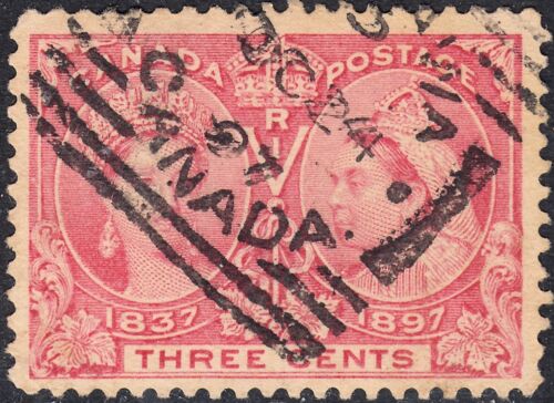 Canada: #53 3c Jubilee Ottawa ONT Type1 OC24-97 RF25 with Re-entry Variety Used - 第 1/2 張圖片