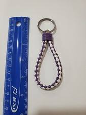 Brand New Keychain Leather rope strap weave Key chain Keyring Key fob Multicolor