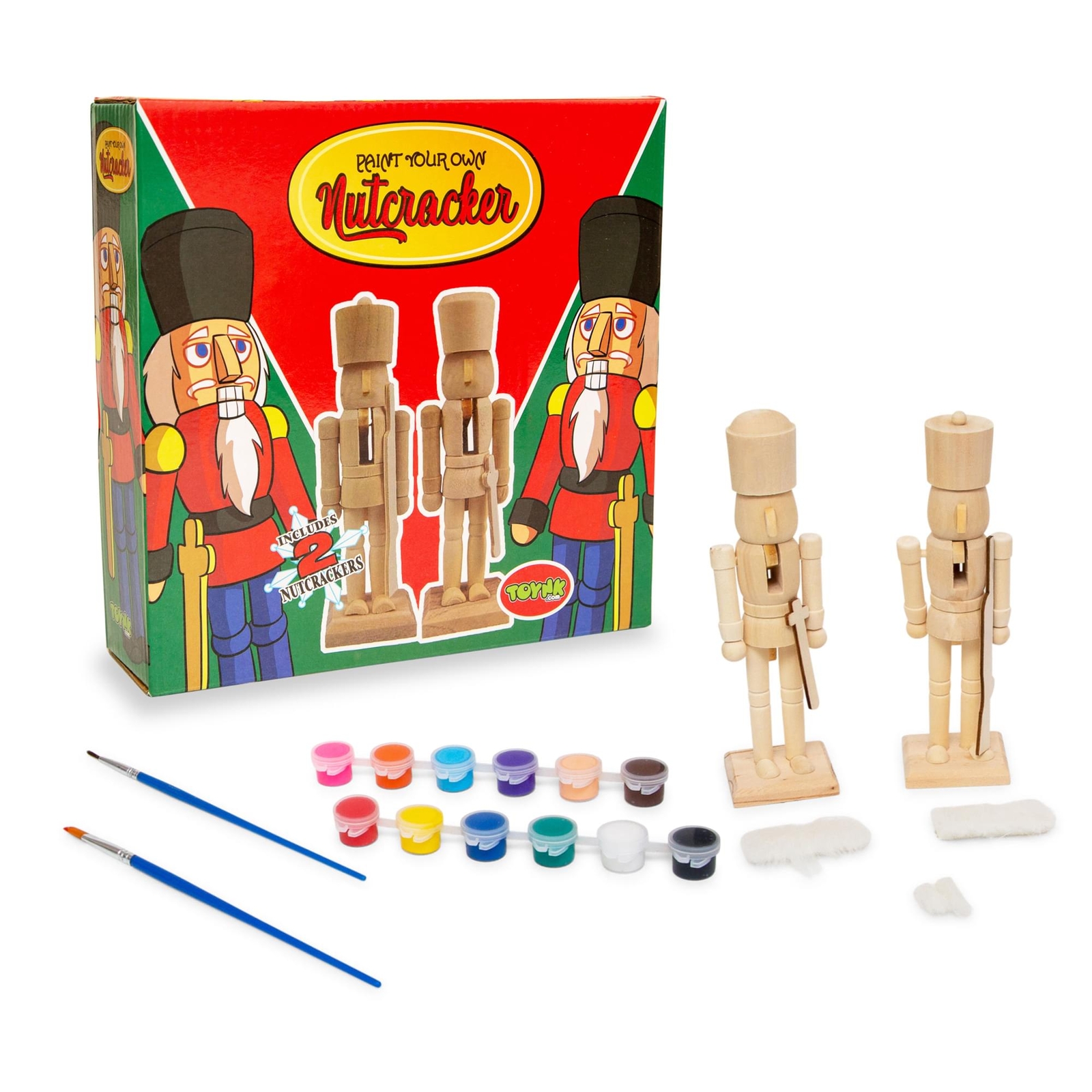 Create Custom 7-Inch Wooden Nutcracker Figures with this DIY Craft Kit | Set of 2
