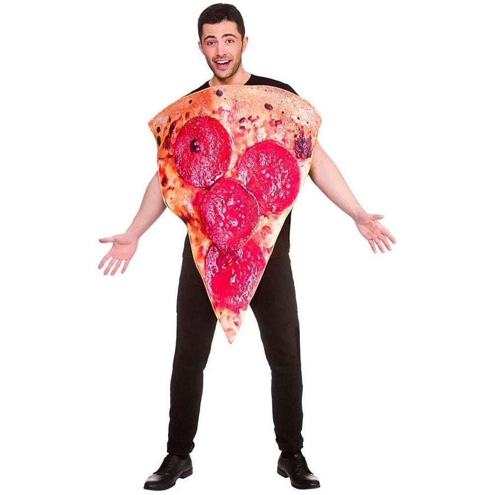 Adult Funny Pepperoni Pizza Slice Mens Ladies Food Novelty Fancy Dress One Size