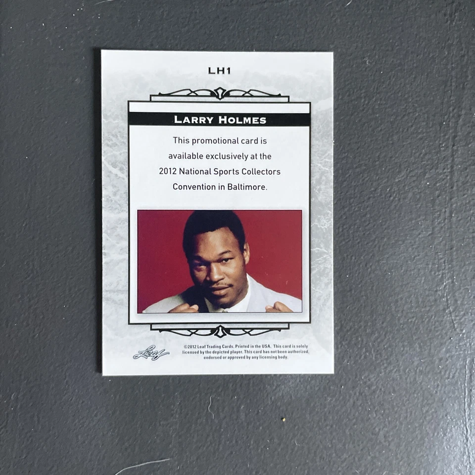 LARRY HOLMES 2012 LEAF "EXCLUSIVE" COLLECTORS HALL OF FAME PROMO CARD! AUTOGRAPH - Image 2 of 2