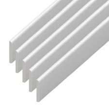 Plastic Architrave Edging Trim White Skirting Board 5 Pack x 2m x 45mm 65mm 95mm