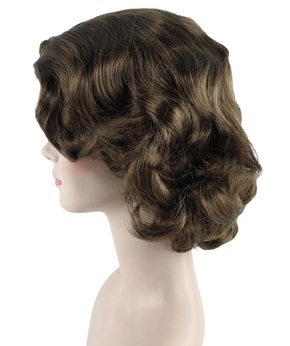 Women Brown Curly Wave Short Wig for Cosplay Mary Poppins Returns