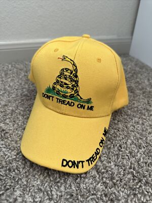 Don t Tread on Me Hat Yellow Adjustable Hat Adult Snake Adjustable Yellow Hat