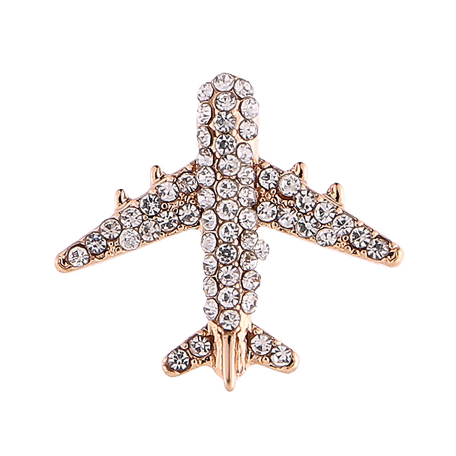Gold Plated Airplane Brooch Pin - Vintage Pilot Lapel Pin For Travel Themed Gifts