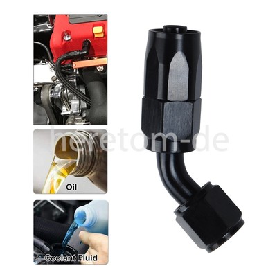 Swivel AN6 45 Grad CPE Hose End Fitting Adapter 45° Anschluss Ölkühler Schwarz