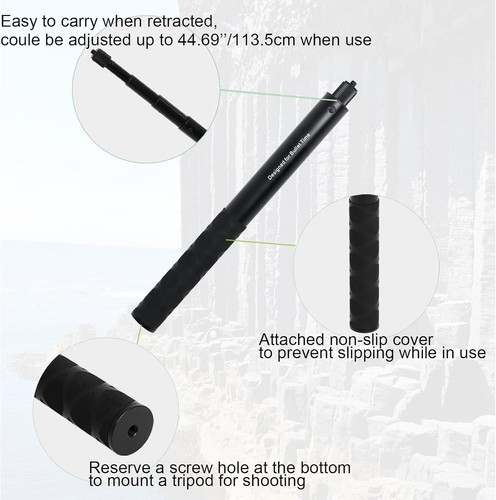 Invisible Selfie Stick 1/4 Inch Screw Compatible with Insta360/ ONE X3/ ON... US - Picture 5 of 8