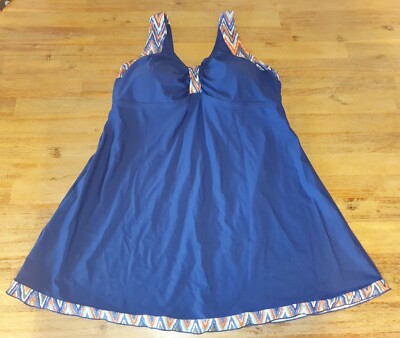Feel Good tankini top with soft cups 857160, 44 Cup D, blue-multicolor, New