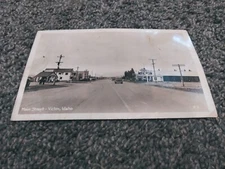 RPPC Postcard Main Street Victor Idaho Texaco Gas Station Conoco