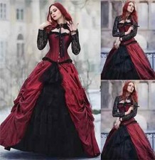 Victorian Gothic Wedding Dress Gowns Bridal Lace Jacket Robe De Mariee Ball Gown