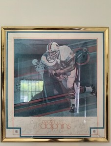 Dan Marino #13 Miami TEAM Dolphins SIGNED 23x29.5” Giclee Poster. 40 Years Old