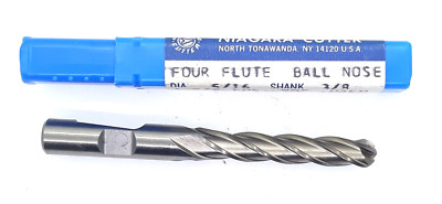 Niagara 4 Flute HSCO 5/16'' Ball Nose End Mill 3/8 Shank 1 5/8 LOC