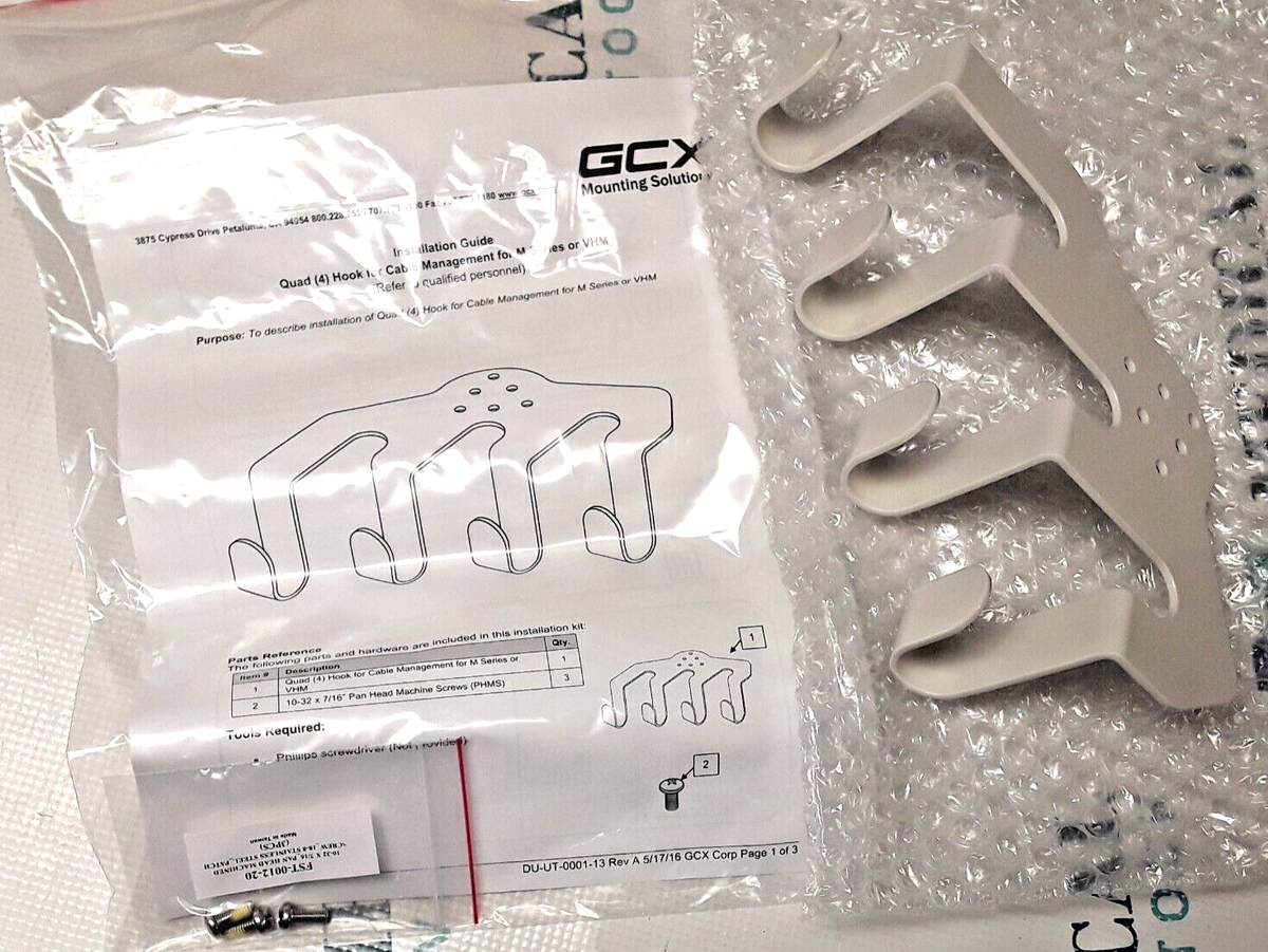 GCX Quad Hook for Cable Management for M Series UT-0001-13 | eBay