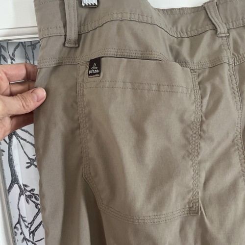 Prana Hiking Pants Mens Large 32 Long Khaki Snap Cuff - Picture 8 of 8