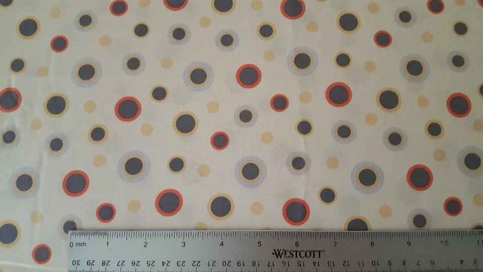 Reflections BTY Gudrun Erla Gallo Rojo Coral Dorado Gris Lunares Crema Foto 2 de 3