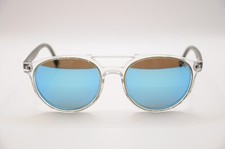 LACOSTE L881S 317 ROUND SUNGLASSES CLEAR/BLUE 52-18-145 USED 