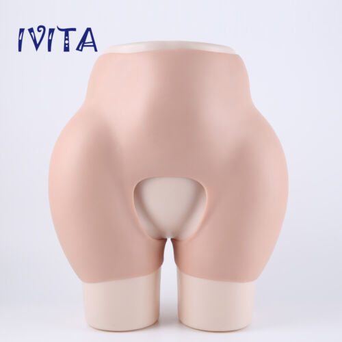 Silicone Buttock Pants XL Size Lifelike Open Pants Hip Thicken 7cm Drag-Queen - Picture 2 of 12