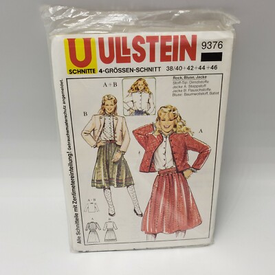 Ullstein German Skirt Jacket Rock Bluse Jacke Sewing Pattern 9376 1980s 38 40 