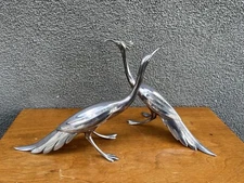 Pair WB Mfg Co. Weidlich bird peacock Pheasant Sculpture Mcm Mid Century Deco