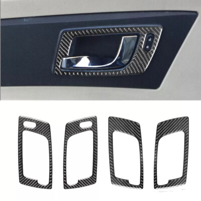 4-Piece Carbon Fiber Interior Door Handle Cover Trim For Cadillac CTS 2003-2007