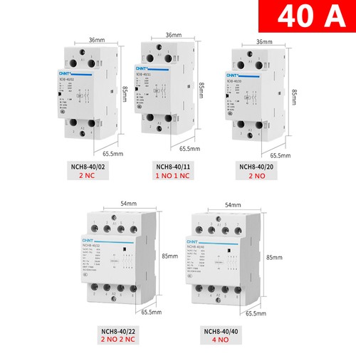 NCH8 20/25/40/63A AC contactor Modular contactor Power contactor Closer/Opener - Picture 10 of 11