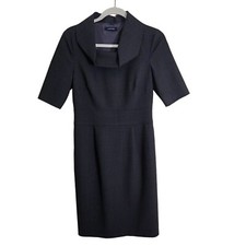 Lands' End Unique Gray Wool Blend Secretary Chic Midi Dress Size 6T