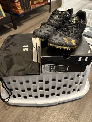 Under Armour Sprint Pro 3 Track Spike Black/Gold Men 7.5 Women 9-WSU Overstock