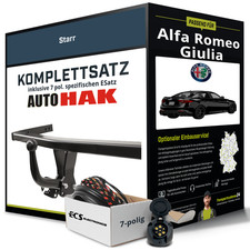 Für ALFA ROMEO Giulia Typ 952 Anhängerkupplung starr +eSatz 7pol 16 - jetzt NEU