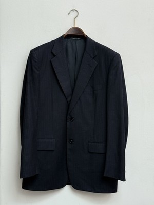 Vintage Corneliani Pinstripe Wool Blazer Navy Super 120s Italy Size 50 6R