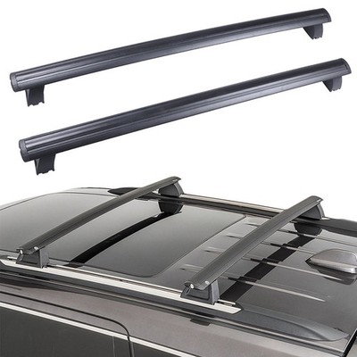 2x fits For 11-21 Grand Cherokee Black Roof Rack Rail Cross Bar With Key Lock