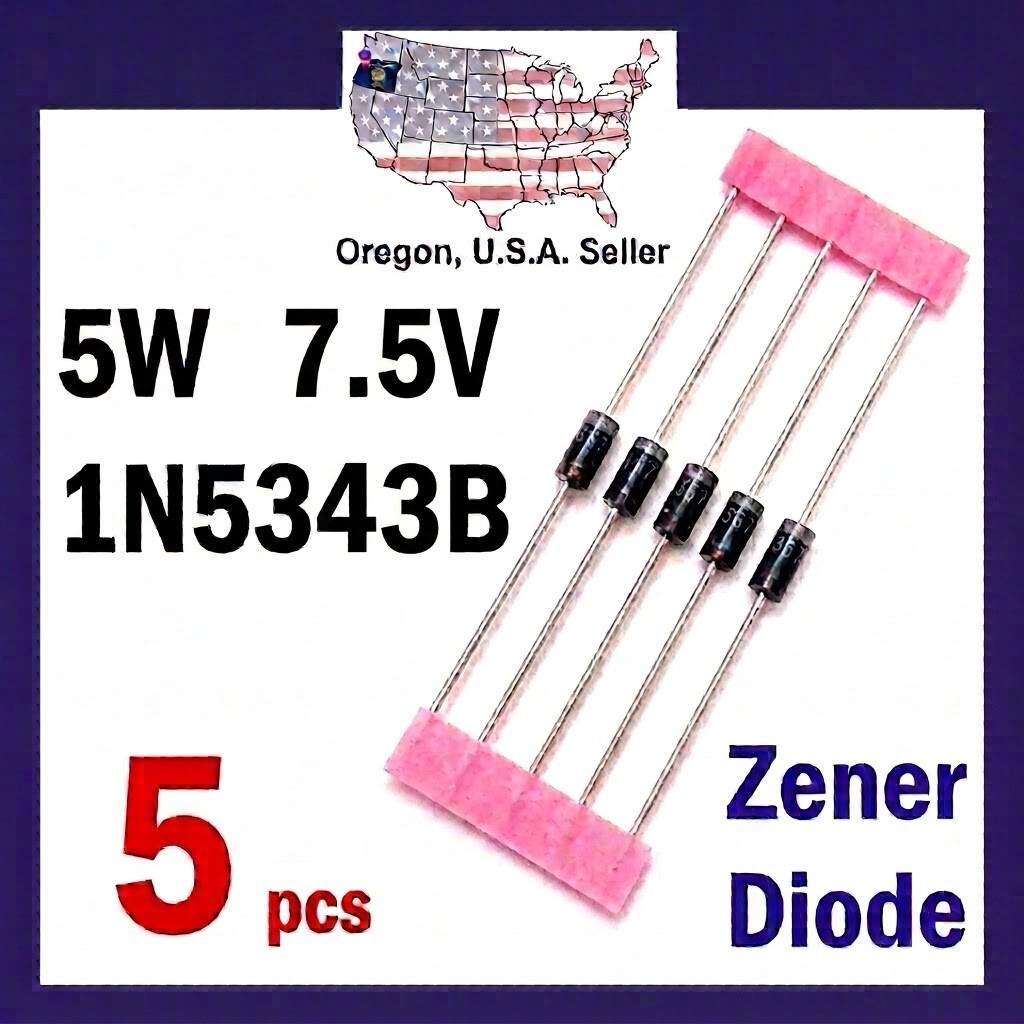 1N5343B Zener Diode 5W 7.5V (5 pcs)