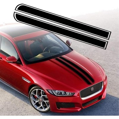 Auto Streifen Aufkleber Motorhaube Seitenspiegel Vinyl Schwarz Sporty Dekoration