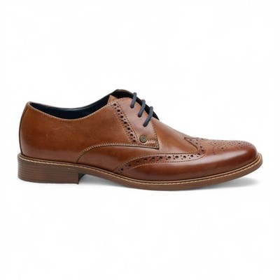 Ben Sherman Andy Herren Hellbraun Leder Wingtip Oxford Brogue Hochzeit Büro