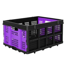 FAHKNS 60L Collapsible Milk Crates for Storage: Stackable  Portable Basket F...
