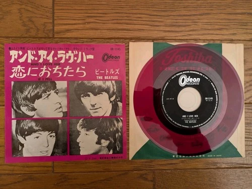 THE BEATLES And I Love Her 1968 Japan 7" RED WAX OR-1145