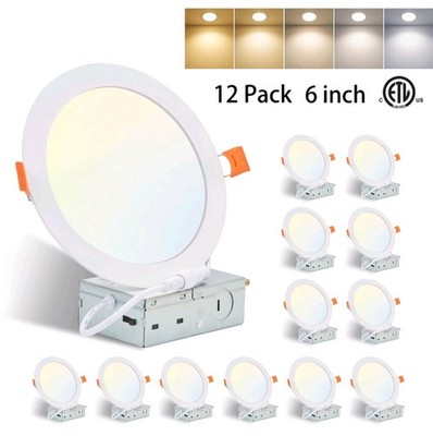   Amico 6-Inch Slim LED Recessed Light 12-Pack Dimmable 5CCT Selectable   