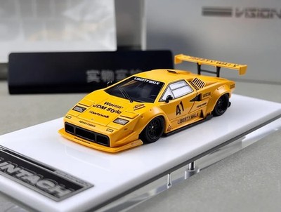 Vision 1:64 Yellow Countach LP500 LB #41 Racing Model Diecast Metal Car