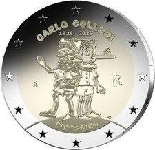 2 Euro 200th Anniversary of the Birth of Carlo Collodi Reverse Proof ✅️PREORDER