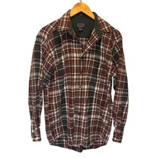Pendleton Lodge Men's Vintage Plaid Wool Button Down - size Medium