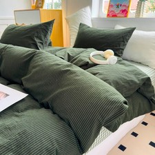 Green Striped Duvet Cover Queen 100 Washed Cotton Olive Green Stripes Duvet