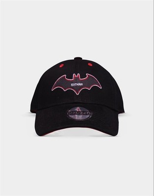 Warner Batman Curved Hat Black And Red Defuzed