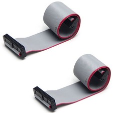 2 PCS 30cm Gray IDC 26 Pin Wire Flat Ribbon Cable Connector 2.54mm Pitch