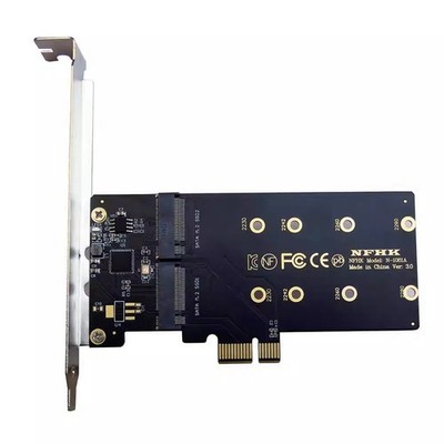 PCI-E-zu-M2-Adapter, PCI-Express X1, 2 Ports, B-Key, M.2 NGFF, -SSD-Adapter7135