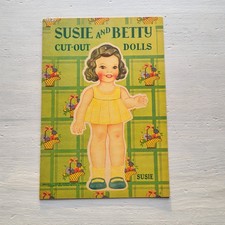 Bambole di carta Susie e Betty vintage non tagliate 1944 Samuel Lowe