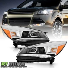 For 2013-2016 Ford Escape HID/Xenon LED DRL Projector Headlights Headlamps Pair