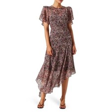 Astr the label Women's Floral Asymmetric Woven Dress | Size S